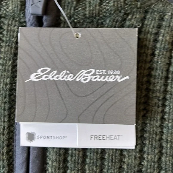EDDIE BAUER 1/4 ZIP SWEATER MR FIELD GUIDE HEATHER GREEN SIZE 2XL